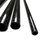 3K Roll Wrapped Carbon Fiber Tube Glossy Surface 0.3mm Thickness