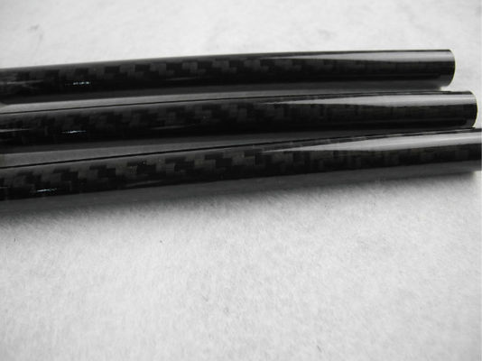 Round Twill Glossy Carbon Fiber Tube / Piping use in Telescopic Pole