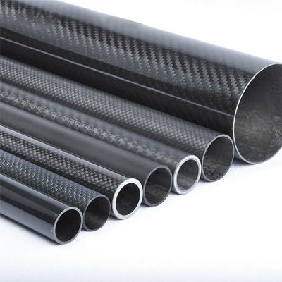 High Tensile Strength And Stiffness Roll Wrapped Tubing 3K Twill Carbon Fiber Round Tube