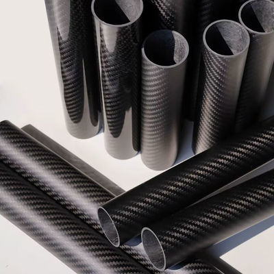 High Tensile Strength And Stiffness Roll Wrapped Tubing 3K Twill Carbon Fiber Round Tube