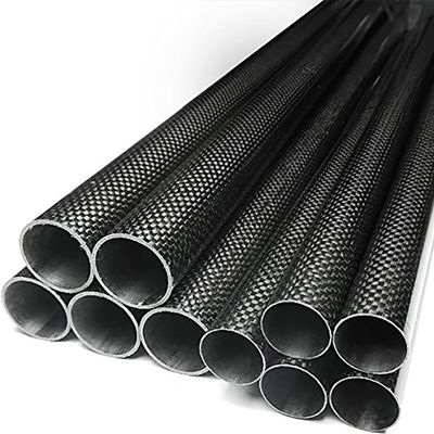 High Tensile Strength And Stiffness Roll Wrapped Tubing 3K Twill Carbon Fiber Round Tube