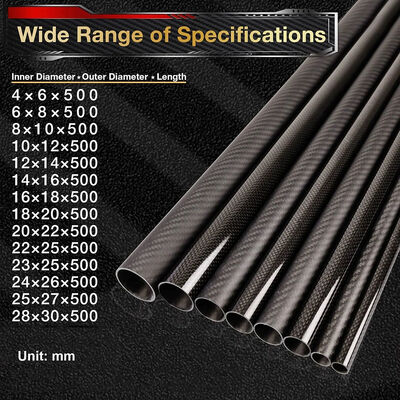 100% Pure Carbon Fiber Twill Matte Finish Lightweight 3K Carbon Fiber Tube and Rod