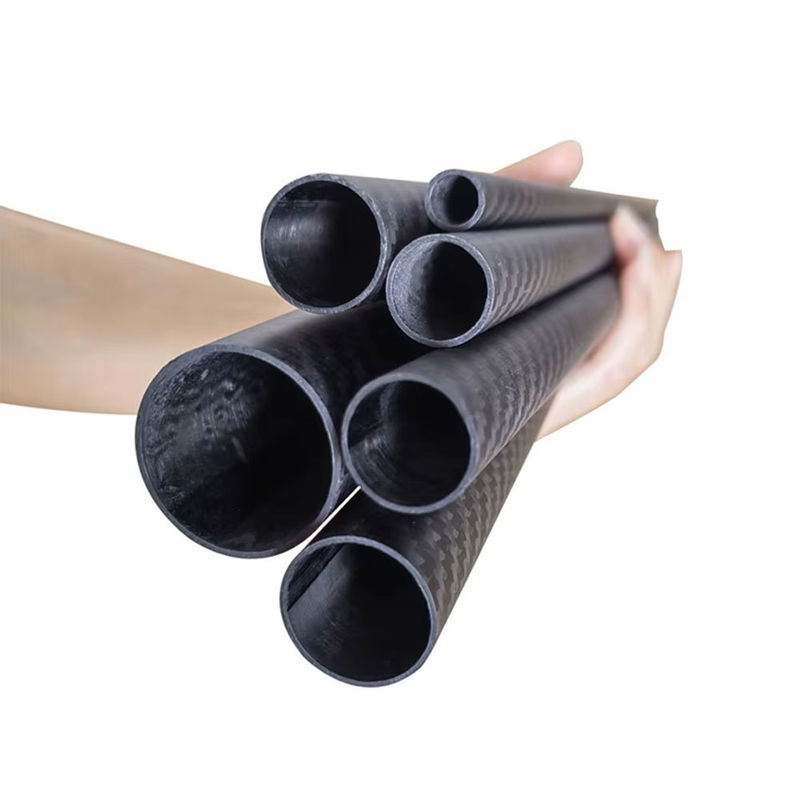 Carbon Fiber Tube 40x37x500mm, 6~50mm Available, 3K roll Wrapped Twill Matte Finish