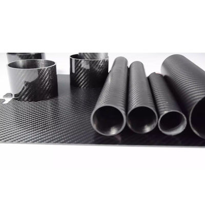 لوله های کربن پیچیده با قدرت بالا 3K ساده درخشان OD 6-200mm طول 1000mm